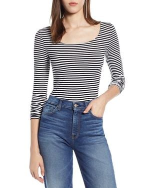 Halogen® Ballet Neck Tee - Blue