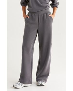 Zella Ultrasoft Knit High Waist Straight Leg Pants - Gray