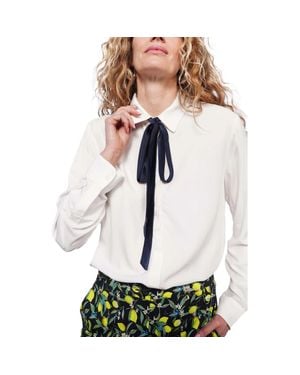 WILDFANG The Empower Long Sleeve Bow Button Up - White