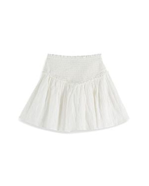 Scotch & Soda Kids' Cotton Gauze Smocked Waist Skirt - White