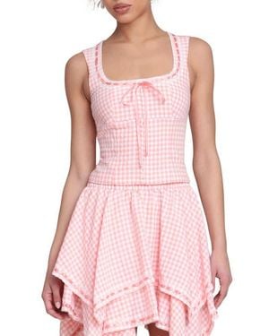 Avec Les Filles Gingham Top - Pink