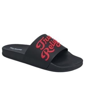 TRUE RELIGION Drake Script Logo Pool Slide - Red