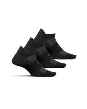 Feetures High Performance Ultra Light Ankle Sock No Show Socks With Heel Tab - Black