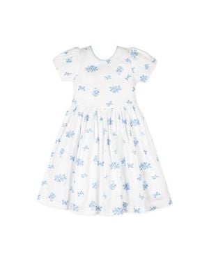 Hope & Henry Kids' Organic Puff Sleeve Sateen Party Dress - White