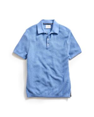 Billy Reid Solid Cotton Piqué Polo Sweater - Blue