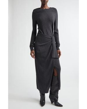 Isabel Marant Jozira Long Sleeve Sweater Dress - Black