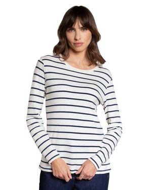 Celtic & Co. Striped Long Sleeve T-Shirt - White