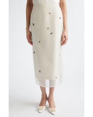 BERNADETTE Roxane Embroidered Skirt - Natural