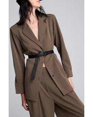 Kenneth Cole Belted Jacket - Brown