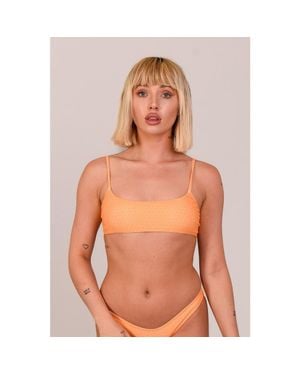 OOSC Tangerine Squeeze Lace Up Crop Bikini Top - Orange