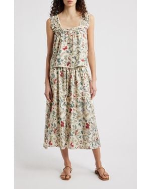 The Great The Victorian Pleat Silk Tank - Natural
