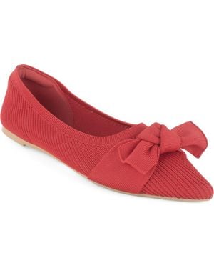 Tahari Montserrat Pointed Toe Flat - Red
