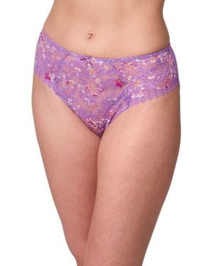 Montelle Intimates Lace & Microfiber Briefs - Pink