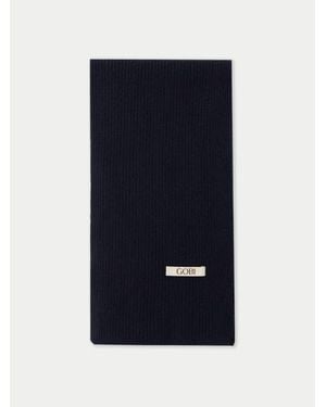 GOBI Mongolian Cashmere Fisherman Knit Scarf - Blue