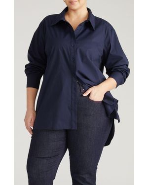 UNIVERSAL STANDARD The Artist Poplin Shirt - Blue