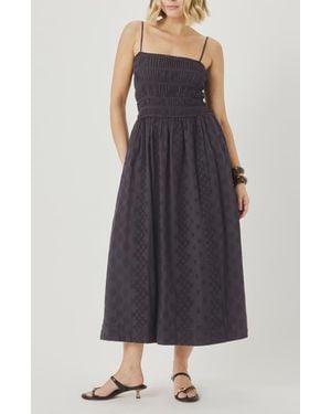 Splendid Kenzie Eyelet Sleeveless Maxi Dress - Blue