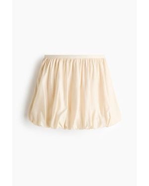 H&M Bubble-Hem Mini Skirt - Natural