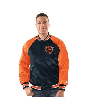 Starter Chicago Bears Inductee Raglan Full-Snap Varsity Jacket - Red