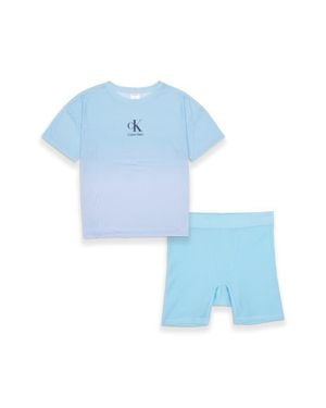 Calvin Klein Kids' Thermal Two-Piece Short Pajamas - Blue
