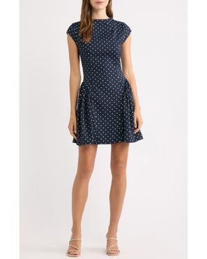 Odd Muse Dot Flare Minidress - Blue