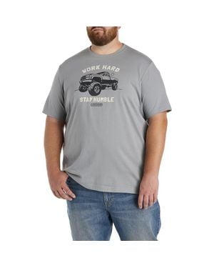 Life Is Good. Big & Tall Stay Humble Truck Graphic Tee - Gray