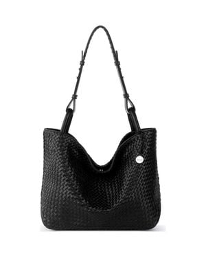 The Sak Los Feliz Medium Tote Woven Leather Bag - Black