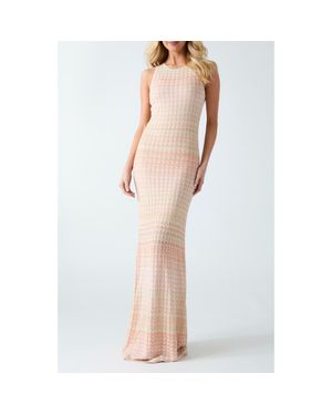 Guess Rosalyn Metallic Sleeveless Knit Maxi Dress - White
