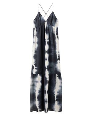 MANGO TEEN Tie Dye Sleeveless Maxi Dress - Blue