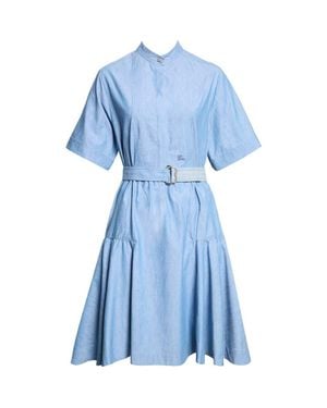 Burberry Belted Denim Shirtdress - Blue