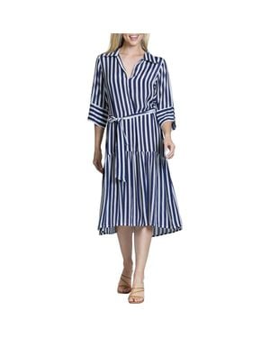 Apny Stripe Shirtdress - Blue