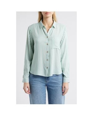 Beach Lunch Lounge Candace Stripe Button-Up Shirt - Green