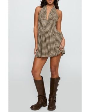 Princess Polly Juanette Check Halter Minidress - Multicolor