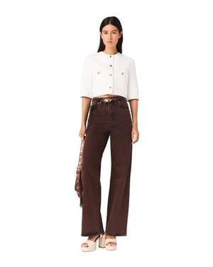 Maje Short Linen Blend Jacket - White