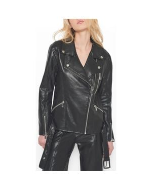 AS by DF Brando Recycled Leather Boyfriend Jacket - Black
