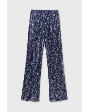SILK LAUNDRY Bias Cut Pants - Blue