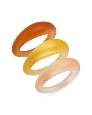 Open Edit Set Of 3 Ombré Resin Rings - Orange