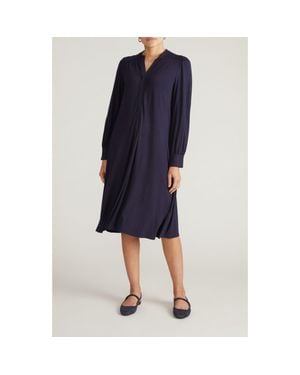 UNIVERSAL STANDARD Liquid Long Sleeve Dress - Blue