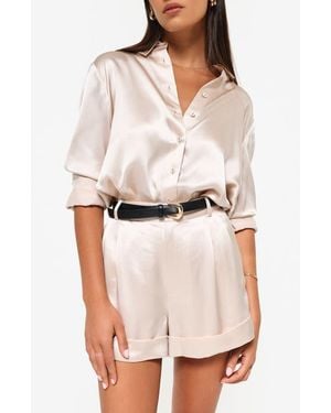 Cami NYC Crosby Silk Charmeuse Button-Up Shirt - White
