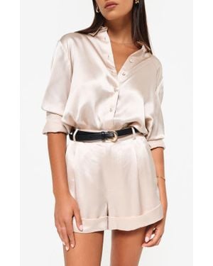 Cami NYC Crosby Silk Charmeuse Button-Up Shirt - White