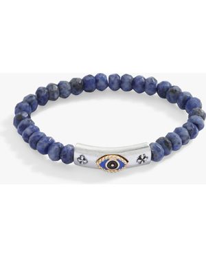 ALEX AND ANI Antique Evil Eye Stretch Bracelet - Blue