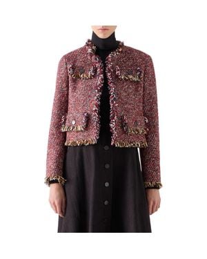 Akris Punto Tweed Boxy Jacket - Red