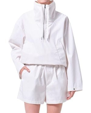 Agolde Lydia Half Zip Long Sleeve Jacket - White