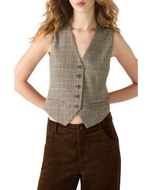 Steve Madden Barrett Plaid Vest - Brown