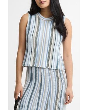 Barbour Josie Stripe Knit Cotton Blend Tank - Blue
