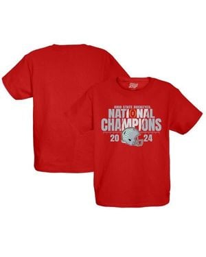 Blue 84 Youth Ohio State Buckeyes College Football Playoff 2024 National Champions Fall Apart T-Shirt - Red