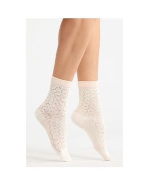 Casa Clara Mia Pointelle Crew Socks - Natural
