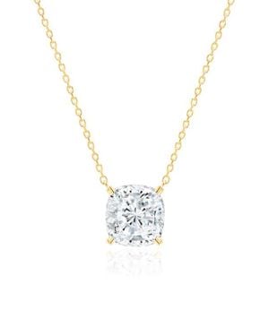 Crislu Bliss Cushion Cut Cubic Zirconia Pendant Necklace - Blue