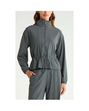 Zella Atlas Jacket With Hidden Hood - Gray