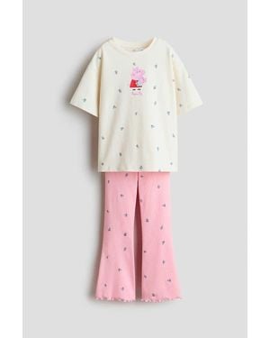 H&M 2-Piece Printed Cotton Set - Pink
