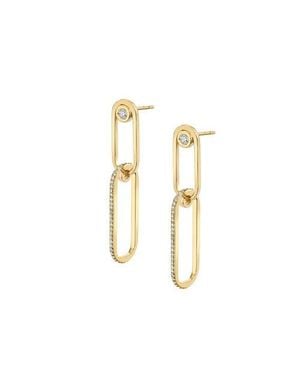 Michael M Pavé Couplet Link Drop Earrings - Metallic